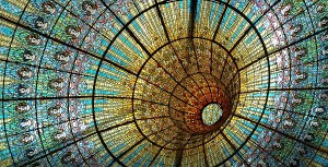 Art Nouveau Stained Glass Ceiling